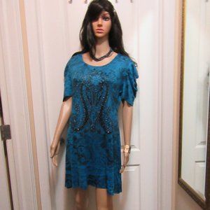 NEW  Blue Bling dress says small appears larger Check